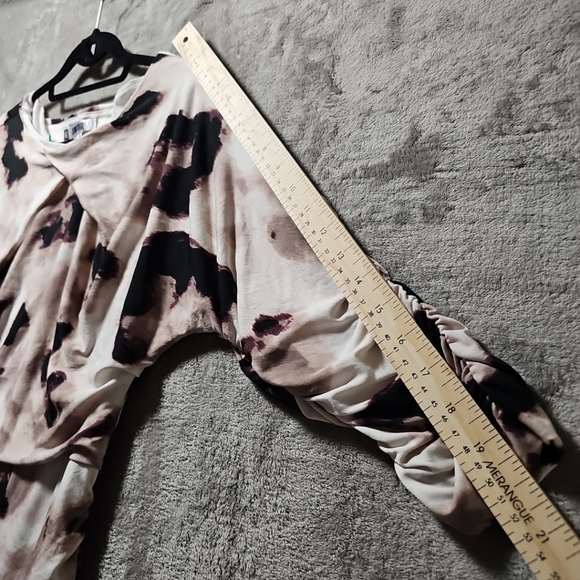 Jennifer Lopez Midi Dress Medium Ruched Cinched Waist Party Cocktail Blouson - Picture 5 of 7